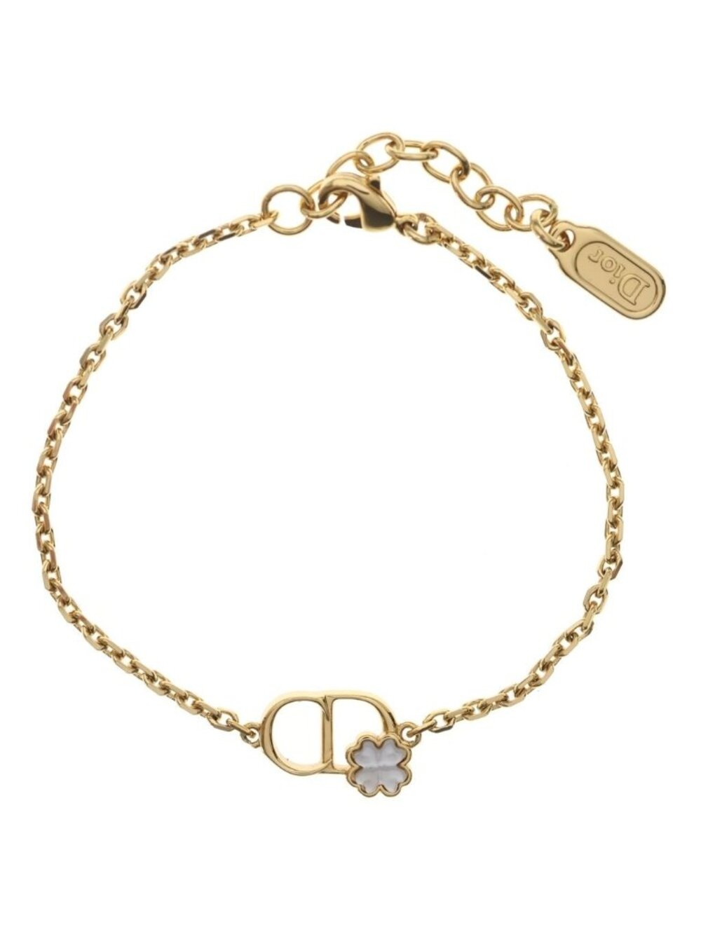 Dior CD Garden Logo Clover Bracelet Chain Gold